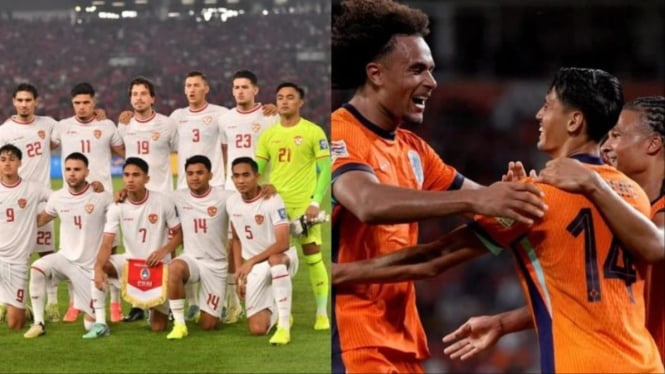 Kolase Timnas Indonesia dan Belanda.