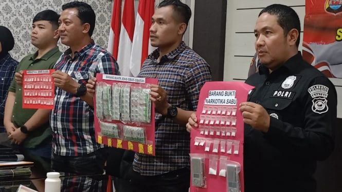 Barang Bukti Narkoba dan Obat Keras Polresta Serkot.