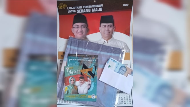 Barang Bukti yang Dilaporkan ke Bawaslu Kabupaten Serang.