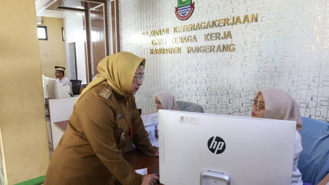 Wakil Bupati Tangerang, Intan Nurul Hikmah di Disnaker Tangerang