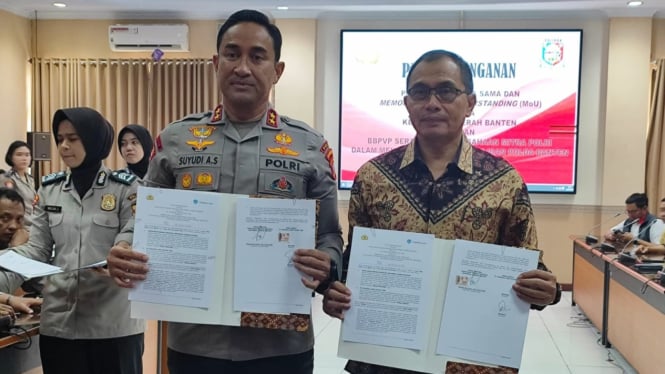 Kapolda Banten dan Direktur Chandra Asri.