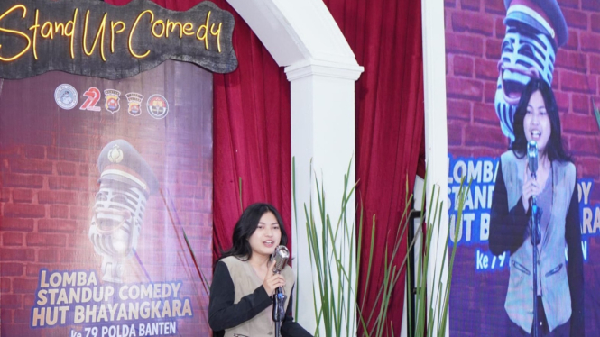 Peserta Lomba Stand Up Comedy di Polres Serang.