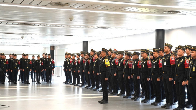 Jajaran imigrasi bandara soetta saat apel kesiapsiagaan nataru
