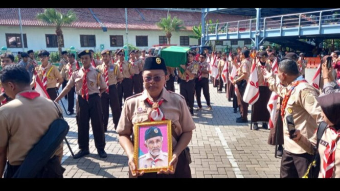 Upacara pemakaman tokoh pramuka Tangerang, R Herman