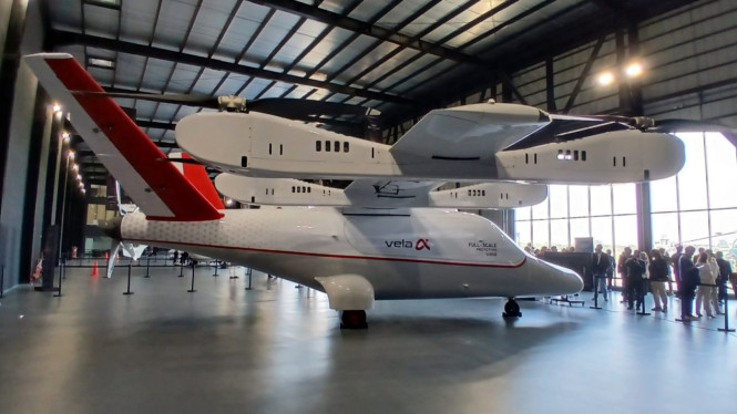 Salah satu unit e-VTOL yang dipamerkan dalam HEXIA 2026 di Tangerang