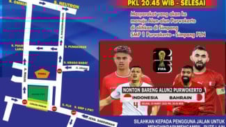 Imbas Nobar Timnas Indonesia VS Bahrain di Alun-Alun Purwokerto, Polresta Banyumas Alihkan Jalan Lalu Lintas