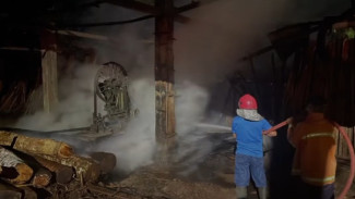 Menyala! Pabrik Pengolahan Kayu di Sumbang, Banyumas Kebakaran Diduga Akibat Korsleting Listrik