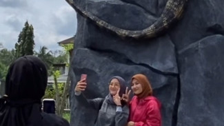 Usai Viral, Patung Tugu Biawak di Wonosobo Jadi Incaran Spot Foto Abadikan Momen