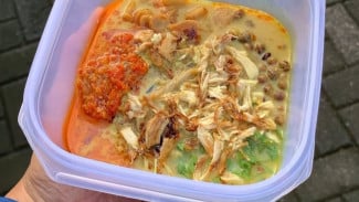 Enak! Bubur Ayam Mang Adnan Keliling di Perumahan BAI Purwokerto, Punya Ciri Khas Pakai Kuah Opor