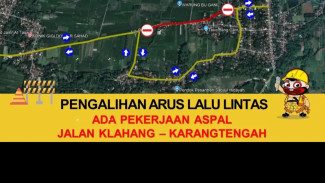 Info! Pengalihan Arus Lalu Lintas di ruas Jalan Klahang-Karangtengah, Tanggal 14 Hingga 16 Mei 2025