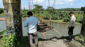 Jembatan Gantung Desa Sindang - Banjaran di Purbalingga Terputus, Akses Ditutup