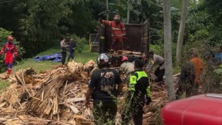 Diduga dari Puntung Rokok, Truk Pengangkut Limbah Triplek Terbakar di Mandiraja Banjarnegara