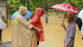 Akses di Glempang-Kelapagading  Wangon Belum Bisa Dilewati, Terendam Banjir