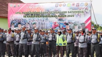 Apel Pengamanan Pam Swakarsa Tingkat Kabupaten, Bupati Banyumas  Dorong Satlinmas Jadi Pilar Utama