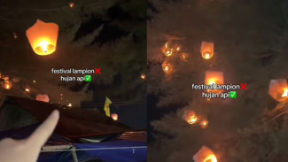 Insiden 'Hujan Api' di Festival Lampion Bikin Kaget Pengunjung