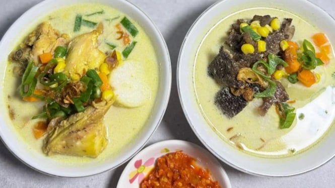 Kuliner Legendaris Lontong Tetel dan Brongkos Purbalingga