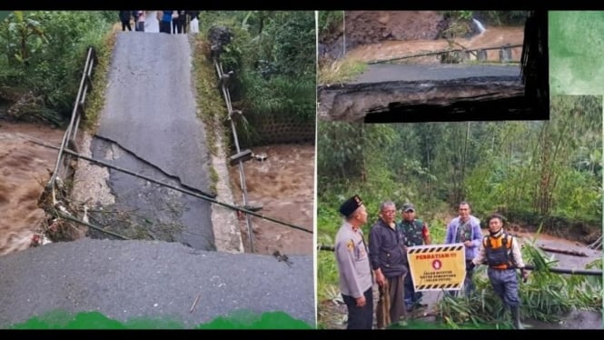 Jalan Alternatif Jembatan Kalibombong Putus