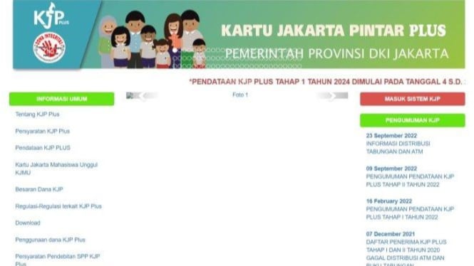 Tampilan web Kartu Jakarta Pintar Plus 2025 yang akan cair segera