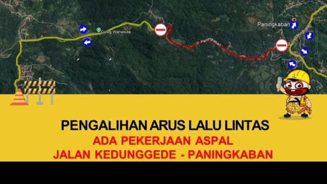 Pengalihan Arus di Ruas Jalan Kedunggede - Paningkaban