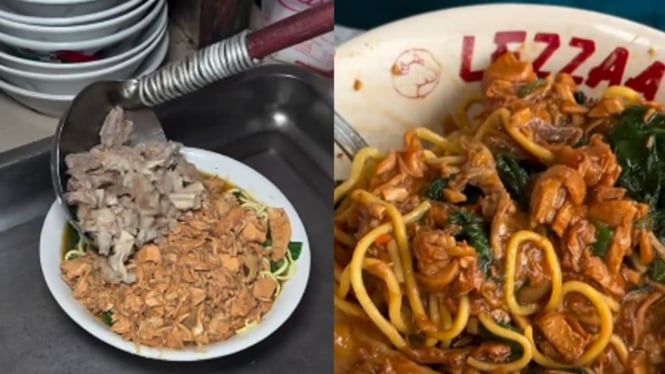 Mie ayam tetelan di Purwokerto Pak Kisman