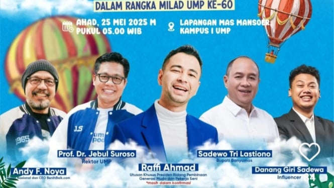 Raffi Ahmad Akan Hadir di Festival Balon Udara UMP