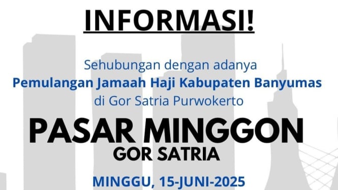 Pasar Minggon GOR Satria Ditiadakan