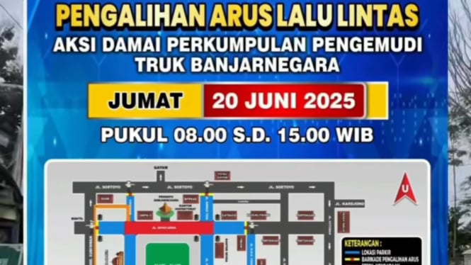 Pengalihan Arus Jalan di Banjarengara akibat Demo sopir truk
