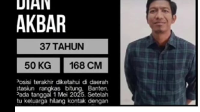 Dian Akbar, mantan kru ANTV yang kini sedang dicari