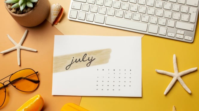 Ilustrasi Kalender Juli