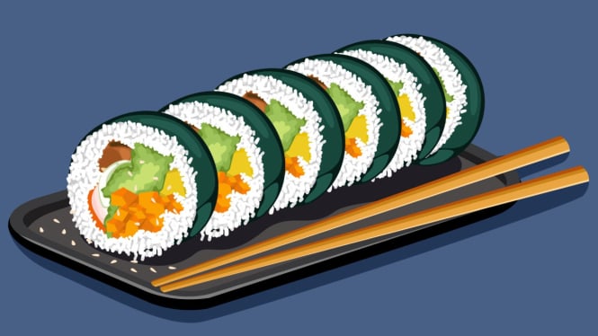 Ilustrasi Kimbap dari Makanan Korea