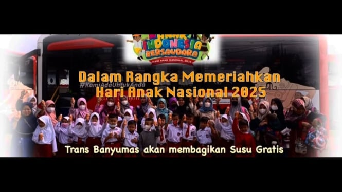 Trans Banyumas Bagi-Bagi Susu Gratis dalam Rangka Hari Anak Nasional
