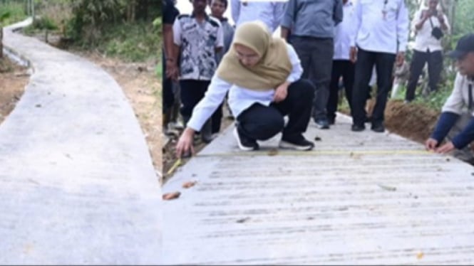 Bupati Amalia tinjau langsung Jalan Usaha Tani di Plorengan