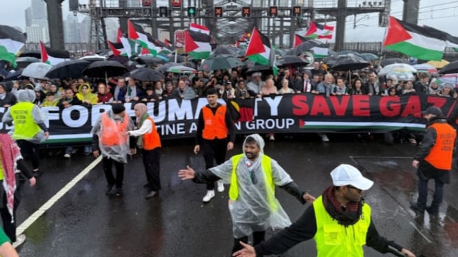 Aksi Unjuk Rasa di Sydney untuk Palestina