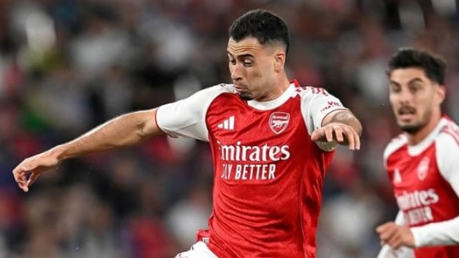 Aksi pemain Arsenal di lapangan