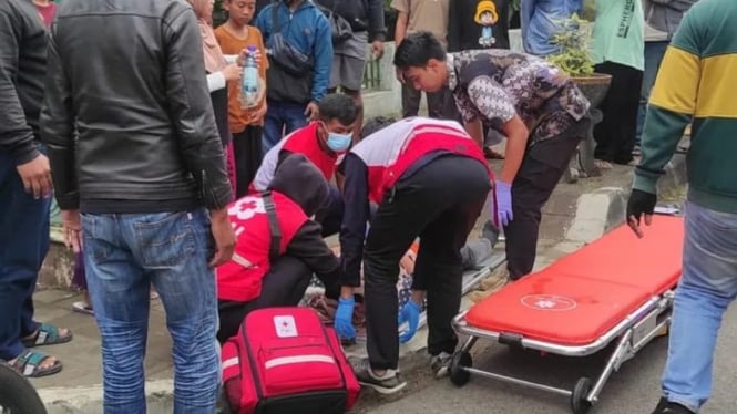 Lakalantas di depan SMP N 2 Banjarnegara