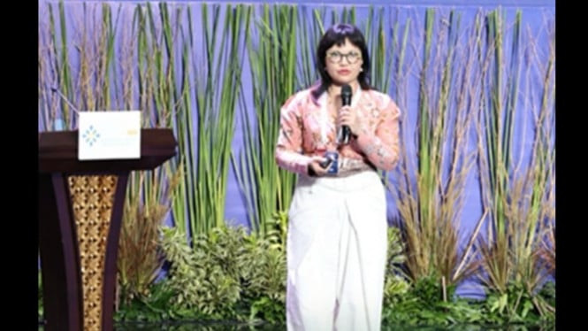 Wamendiksta Stella Christie kunjungi stan Badan Gizi Nasional