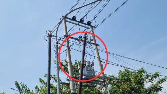 Tiang Miring di Jalan Jetayu Panjang Wetan Sudah Ditindaklanjuti