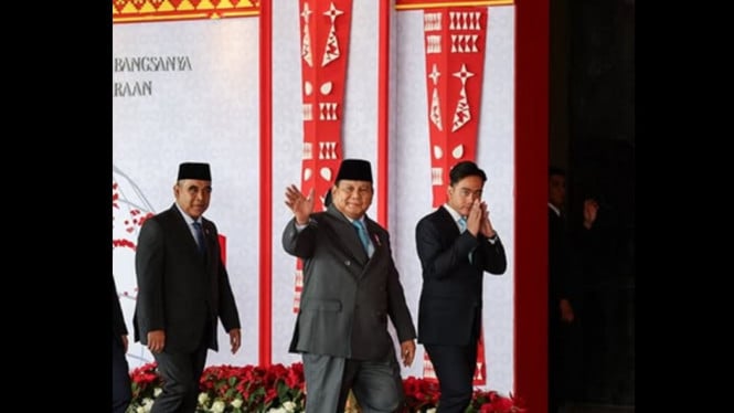 Presiden Prabowo saat pidato sidang tahunan