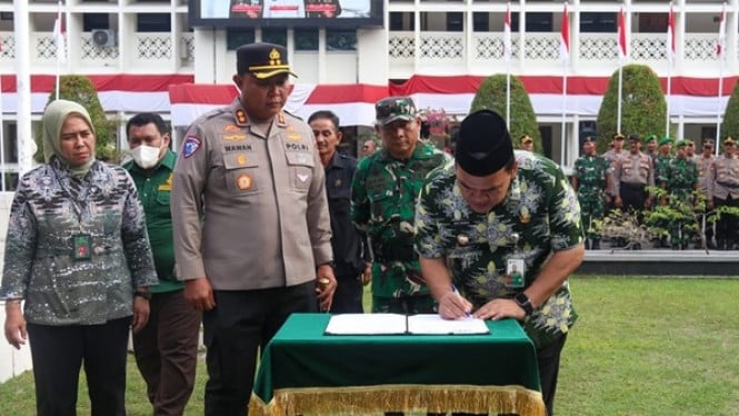 Forkopimda Blora gelar Apel Tiga Pilar di Setda Blora
