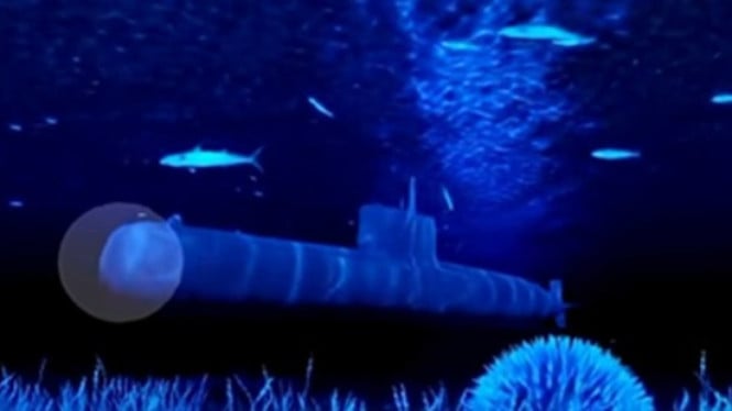 Ilustrasi Borei A, kapal selam nuklir senyap andalan Rusia