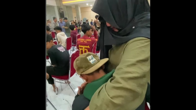 Pelajar minta maaf di aula Polresta Banyumas