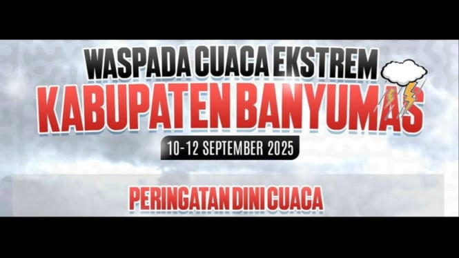 Prakiraan Cuaca Pada 10-12 September 2025 Wilayah Banyumas