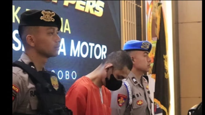 Pelaku pencurian saat diamankan polisi Wonosobo