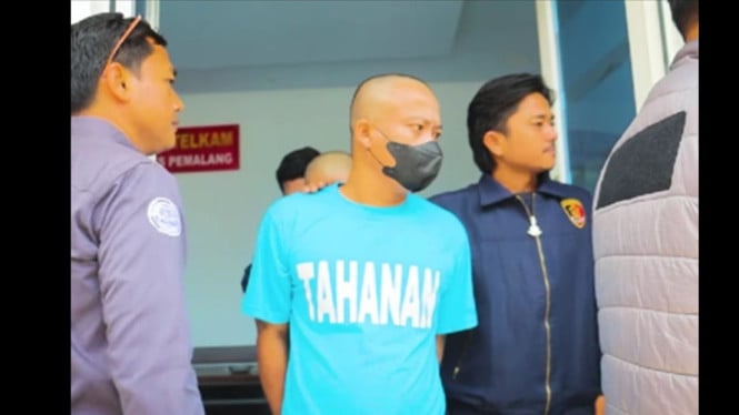 Kapolres Pemalang saat rilis Pelaku Pelecehan