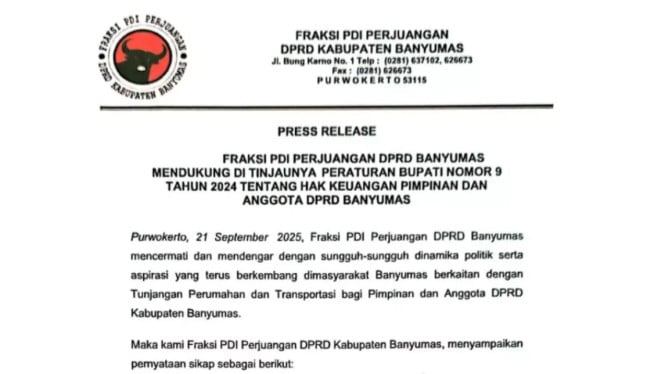 Press Release Fraksi PDIP DPRD Banyumas