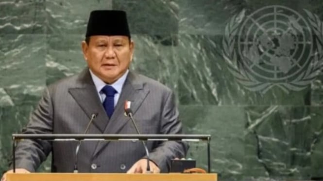 Presiden Prabowo Subianto berpidato dalam acara KTT