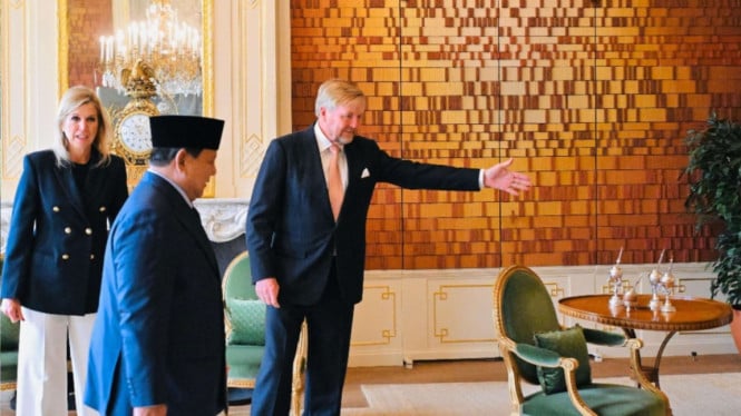 Raja Willem dan Ratu Maxima bersama Presiden Prabowo