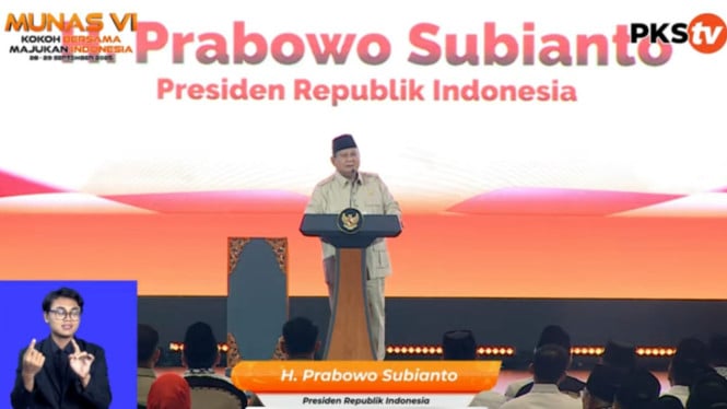 Presiden Prabowo Subianto di Munas PKS