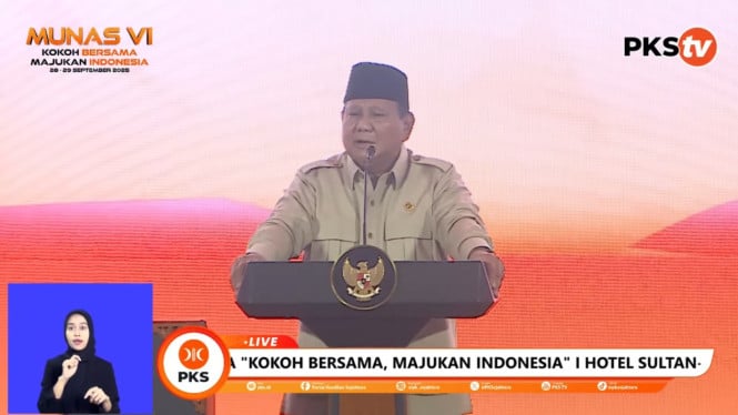 Presiden Prabowo Subianto di Munas PKS