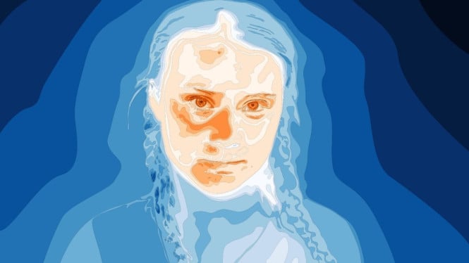Ilustrasi Greta Thunberg sang Aktivis lingkungan